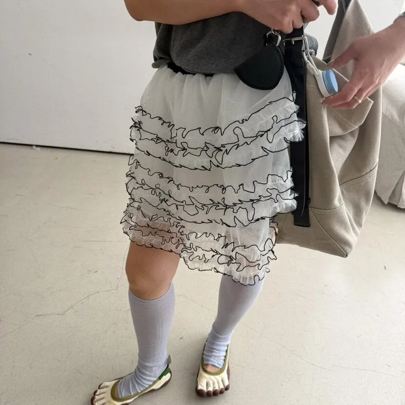 

Spring Summer 2026 Chic Fashionable Korean Style Skirt Women's Color Block Simple Cute Half-length Skirt Standard Fit