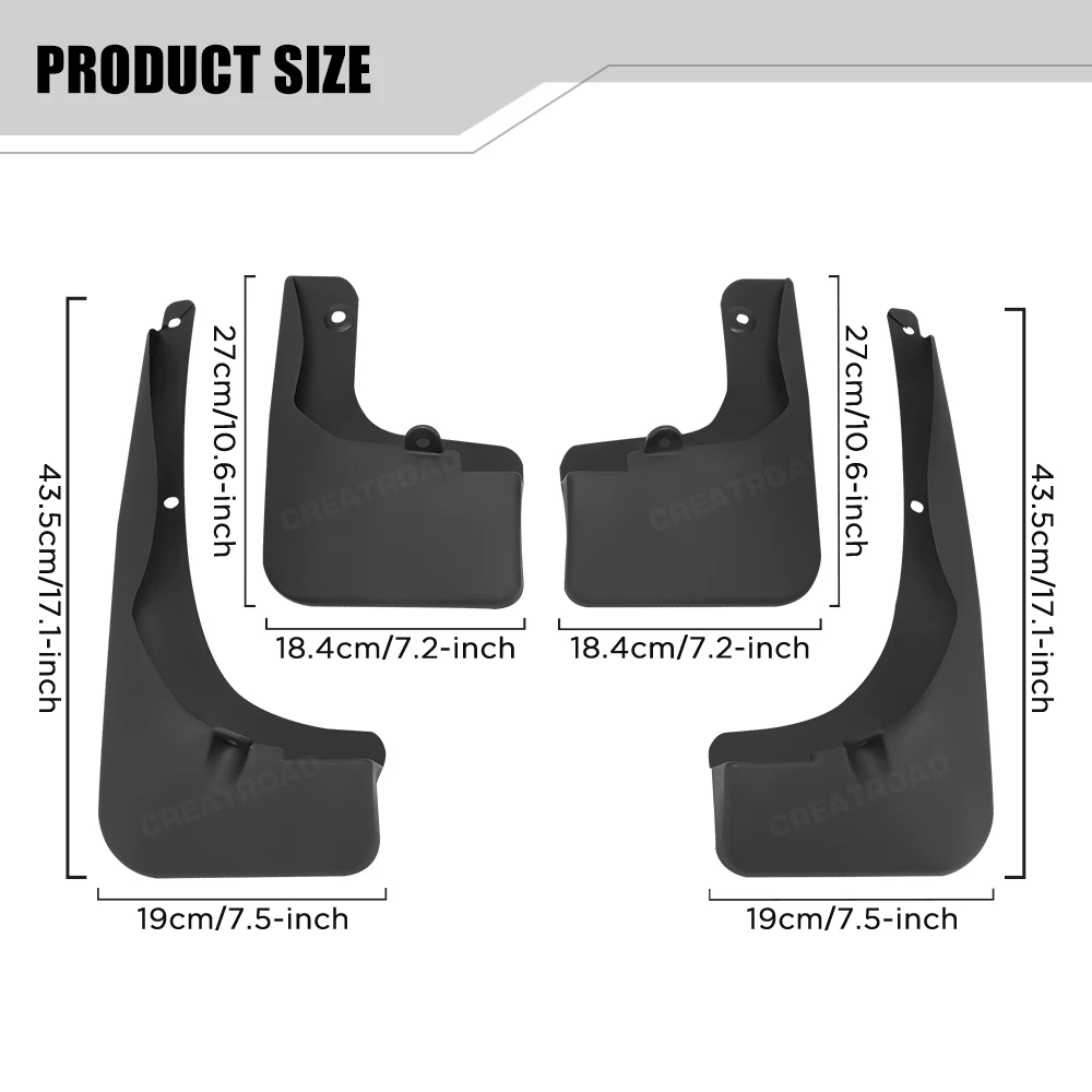 Custom Fit 4PCS Mud Flaps for Toyota RAV4 2013 2014 2015 No Drilling Splash Guards Mudguards Car Fender Accessories