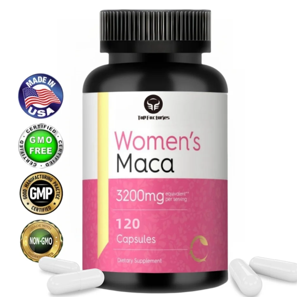 Capsules de racine de maca pour femmes, 3200mg, 150 sans OGM, sans évolu, parfait pour elle