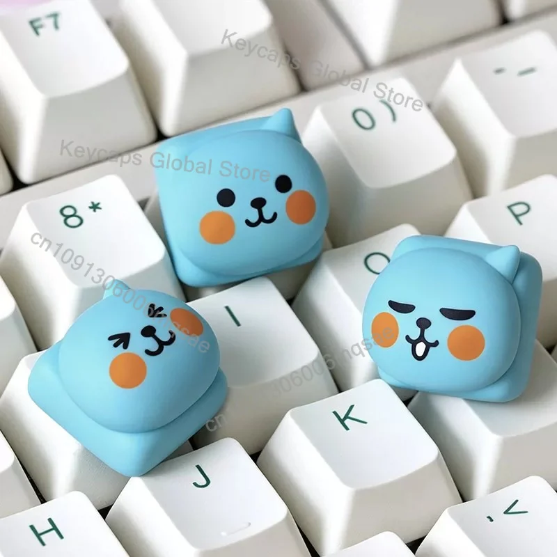 Qoo Series Keycap Resin Material Personalized Creative Cute Blue Artisan Keycap for Mechanical Keyboard Customized Keycap