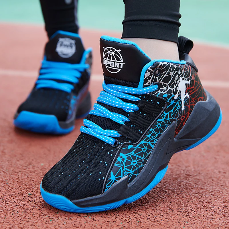 High Quality Brand Boys Basketball Shoes Children Sports Shoes Soft Sole Outdoor Non-slip Training Tennis Children Sports Shoes