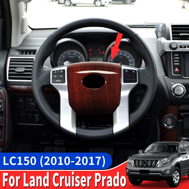 

For Toyota Land Cruiser Prado 150 LC150 FJ150 2010-2017 Peach Wood Steering Wheel Lid Interior Modification Accessories Tuning