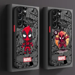 Marvel Funny Deadpool Frosted Case For Samsung Galaxy S23 Plus S22 Ultra S20 FE S21 S10 Note 20 10 Lite S9 S24 Funda Phone Cover