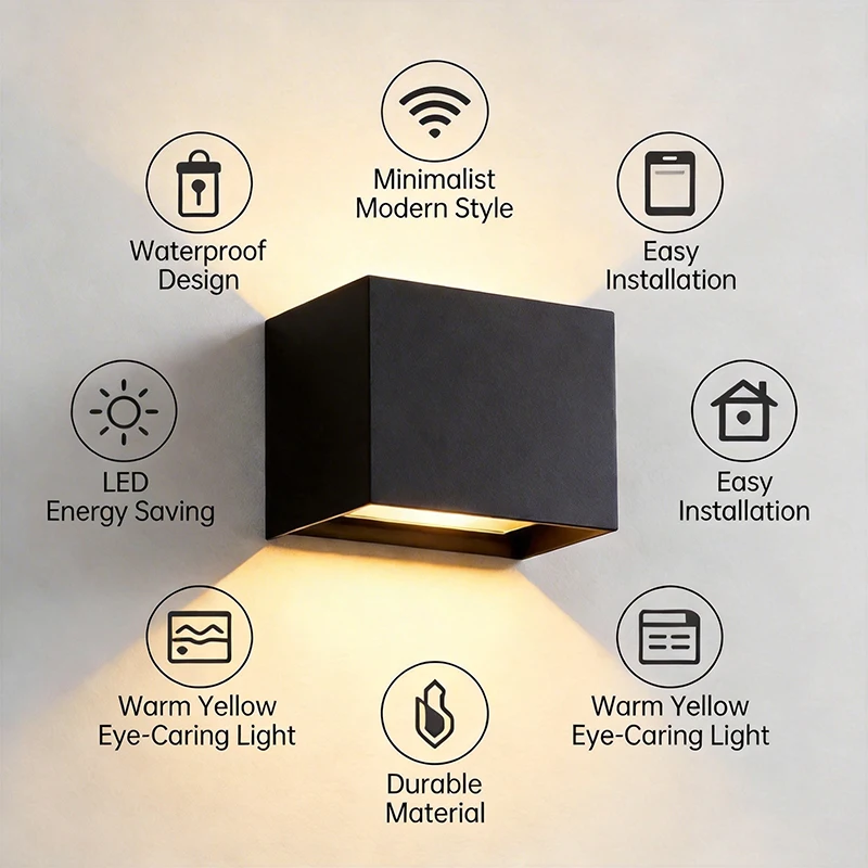 LED Waterproof 24W LED Wall Lamps Black/White Color Shell IP65 Waterproof Indoor Outdoor Lighting Aluminum Wall Light  arandela