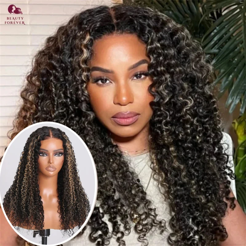 Beauty Forever Pre Everything Curly Lace Front Wig TN27 Highlights Glueless Wig Put and Go Upgrade Wig Cap