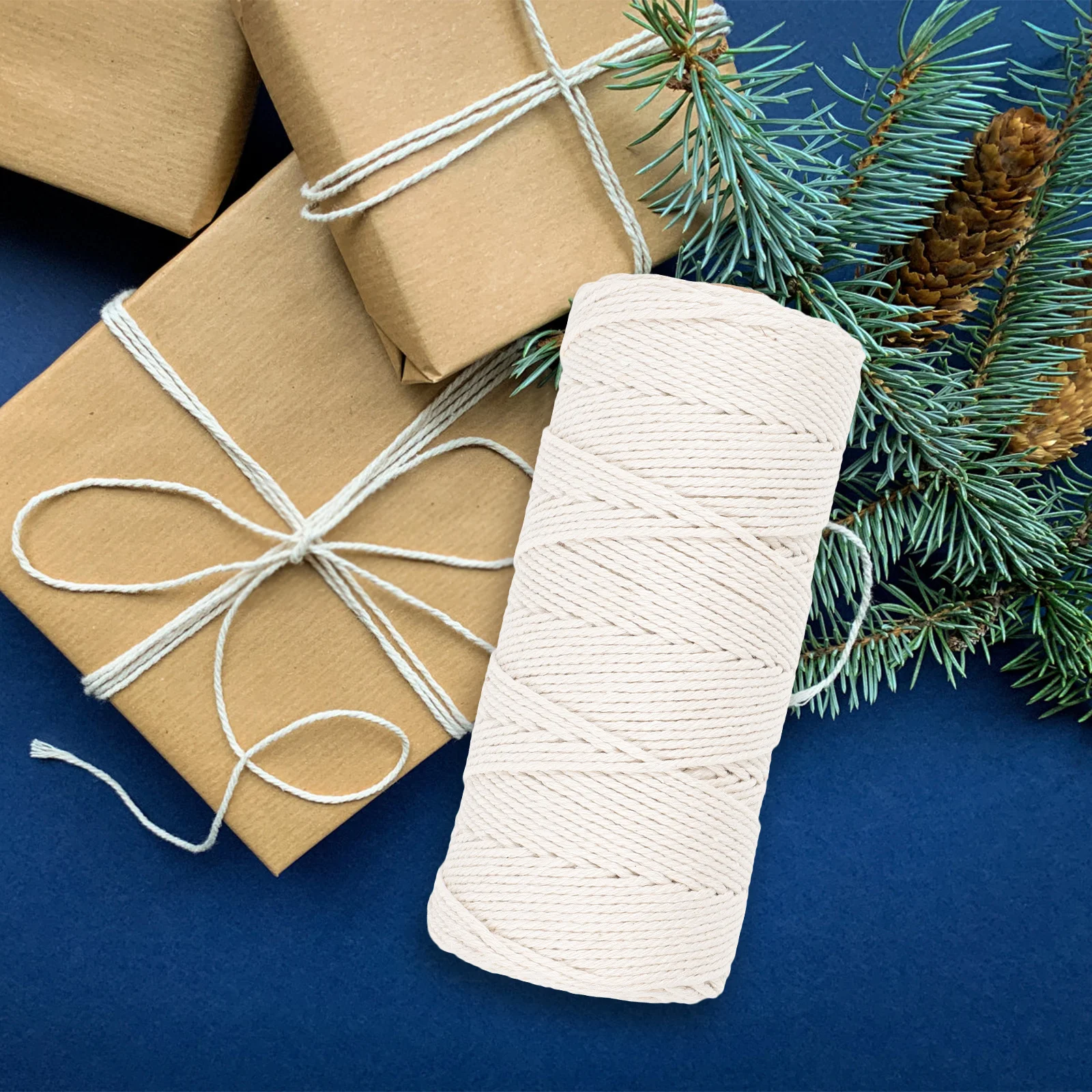 

Cotton Rope for DIY Crafting 1 Roll Classic Color Easy to Use Knitting Projects Wall Hanging Decor Gift Wrapping