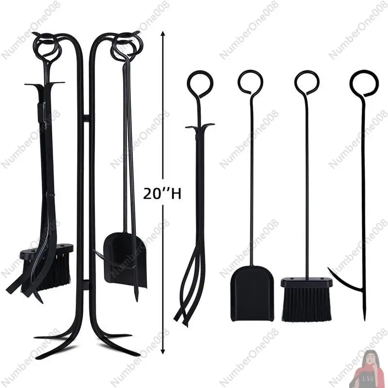 Fireplace tools fire tongs brush fire hook shovel villa fireplace oven dust cleaning five-piece set