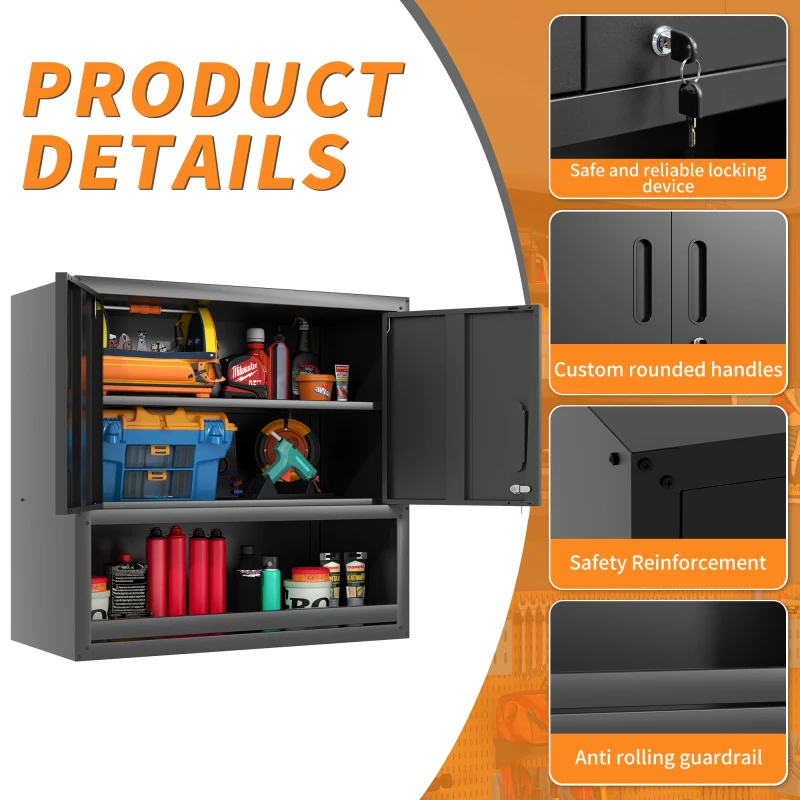 Cabinet Drawer Easy Finish Garages Including Locking Offers Open Storage Metal Wall-Mounted Tool Storage Cabinet with Locking Do