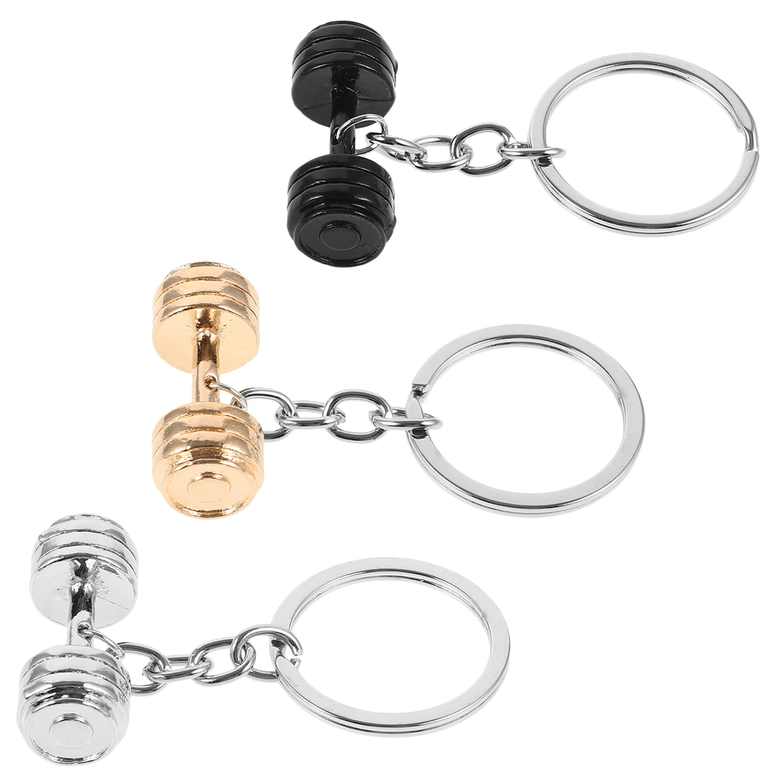 

3 Pcs Dumbbell Keychains Dumbbell Key Rings Safe Long Lasting Gifts Dad Boyfriend Bag Decor Accessories Key Pendants