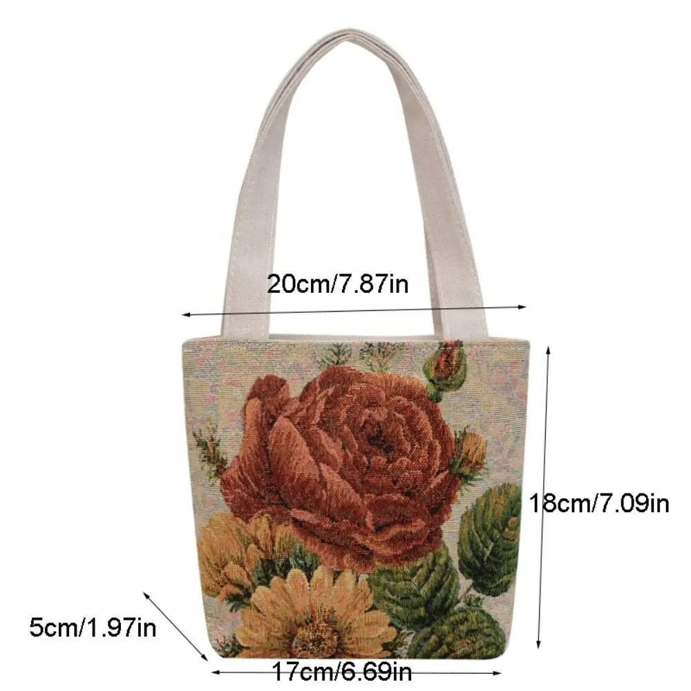 ポータブル蝶刺繍エスニックスタイルハンドバッグ猫鳥キャンバストートバッグプリントショッピングバッグフラワーショルダーバッグデイリー