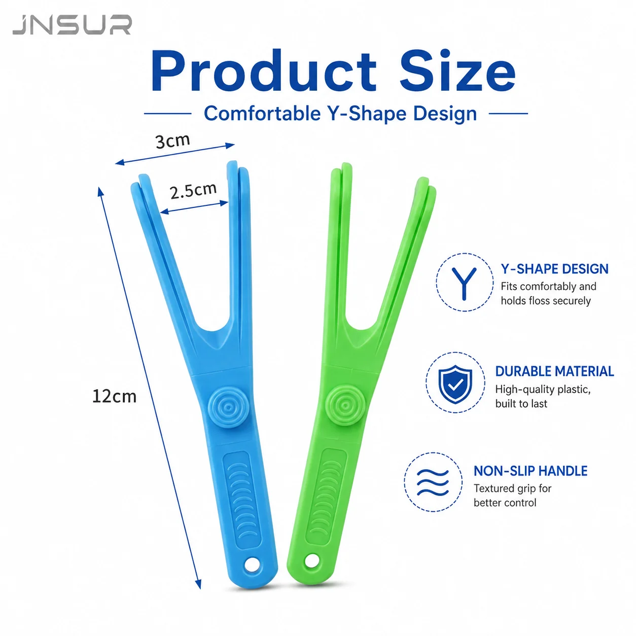 JNSUR Reusable Y-Shaped Dental Floss Holder Set With/Without 50m Mint High Polymer Floss Box Portable Oral Care Cleaning Tool