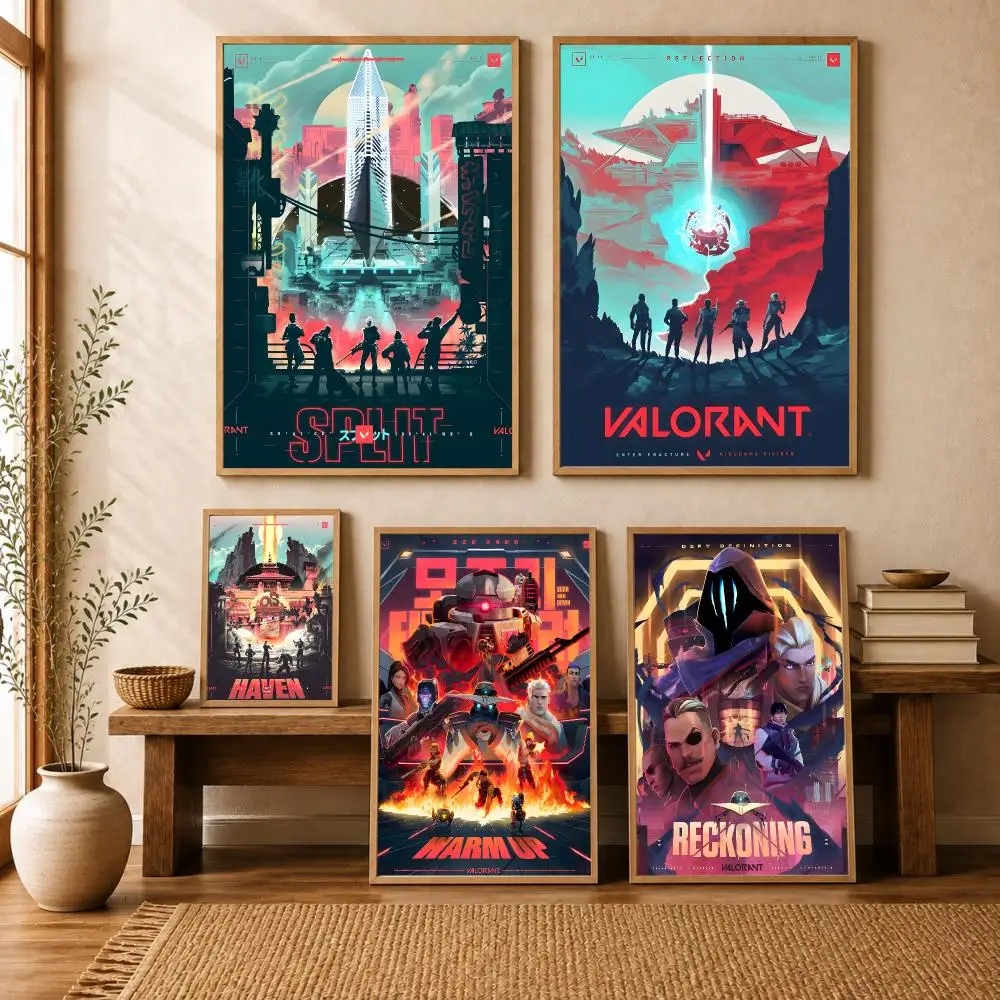 V-Valorant Game Poster Modern Home Living Bedroom Bar Hallway Waterproof Wall Art Aesthetic Decor