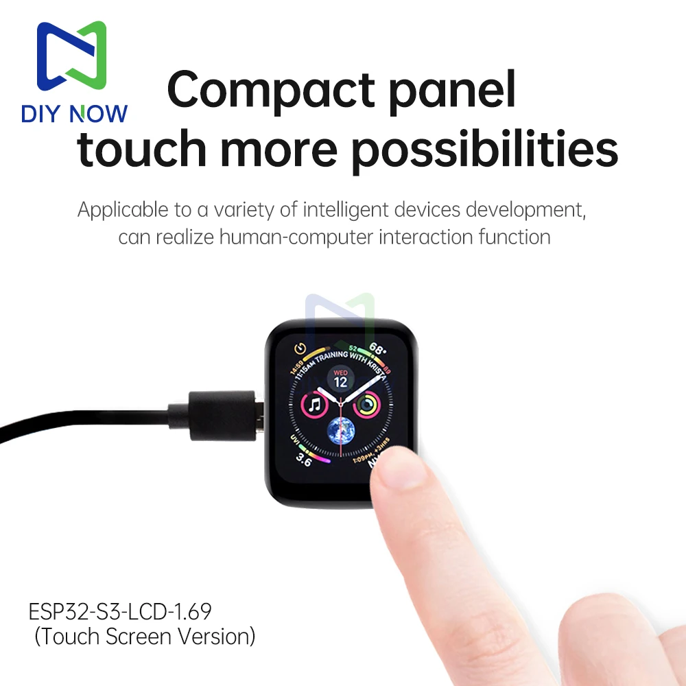 ESP32-S3 1.69 بوصة IPS لوحة تطوير شاشة LCD تعمل باللمس 240 × 280 ST7789V2 SPI وحدة عرض ومستشعر 6 محاور لاردوينو