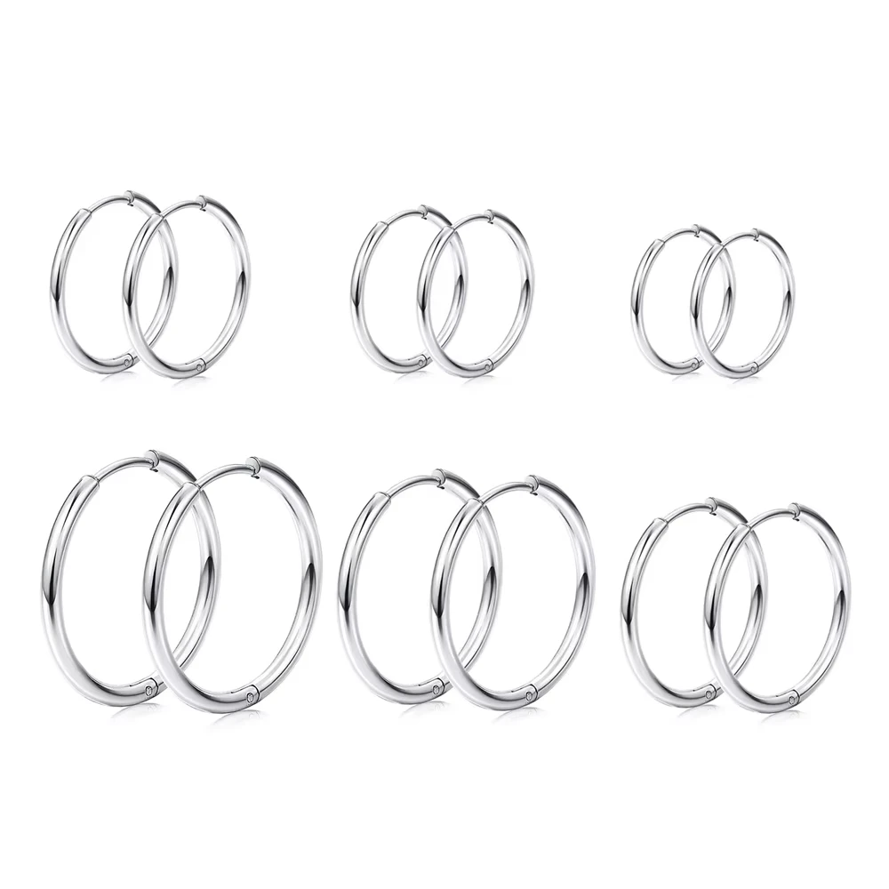 6 Pairs Tiny Hoop Earrings Set for Women