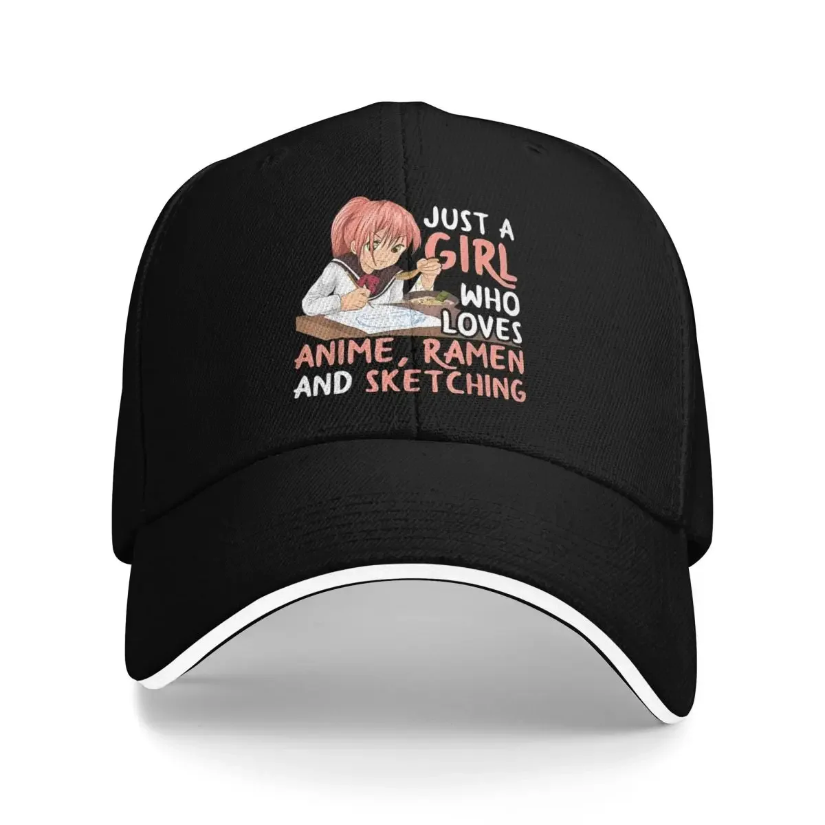 

Just A Girl Who Loves Anime And Sketchin Trucker Hat Men's Cap Cap For Men Baseball Cap For Men