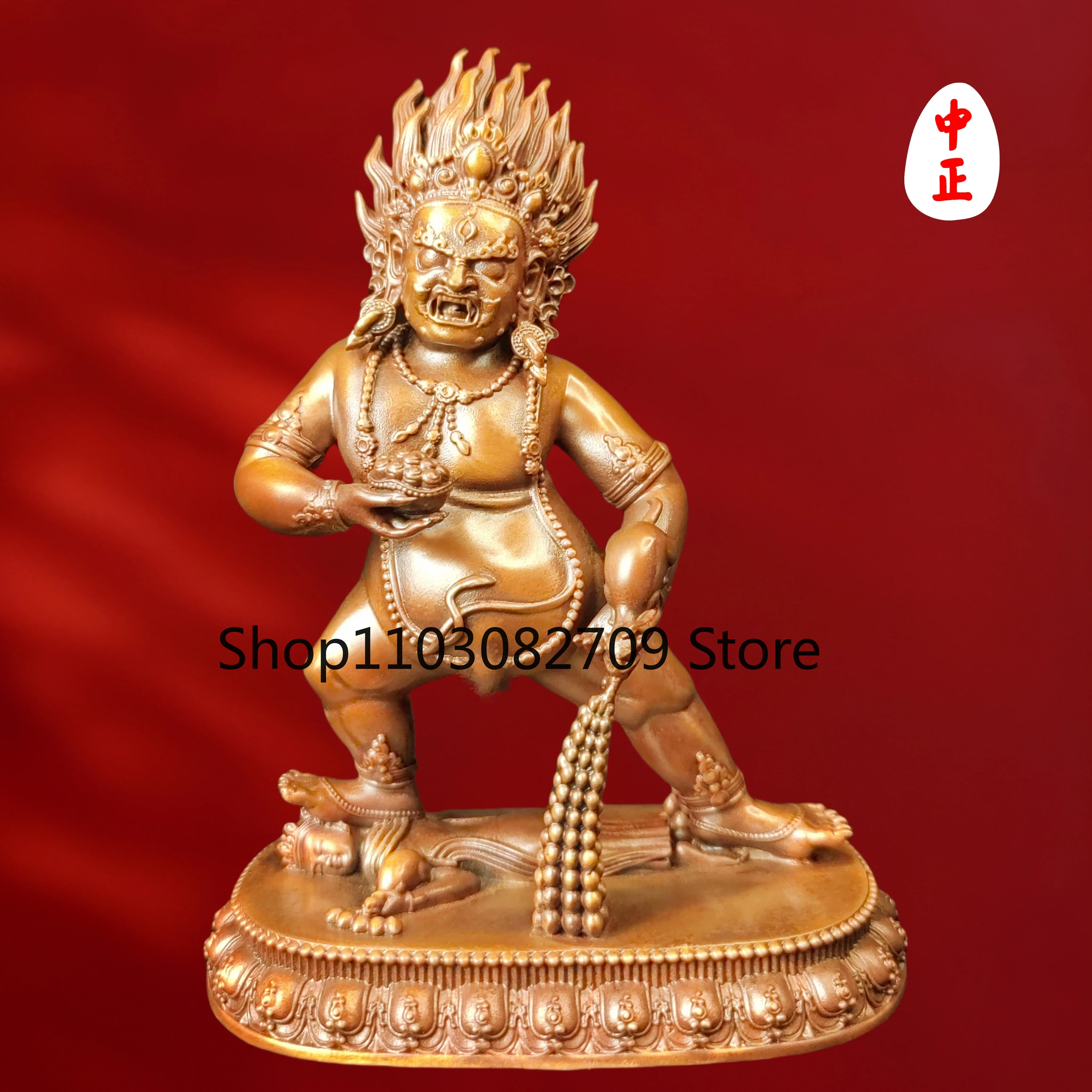 Zhongzheng Statue Intangible Cultural Heritage Workshop Black God of Wealth Gold, Silver and Copper Material Support Customized