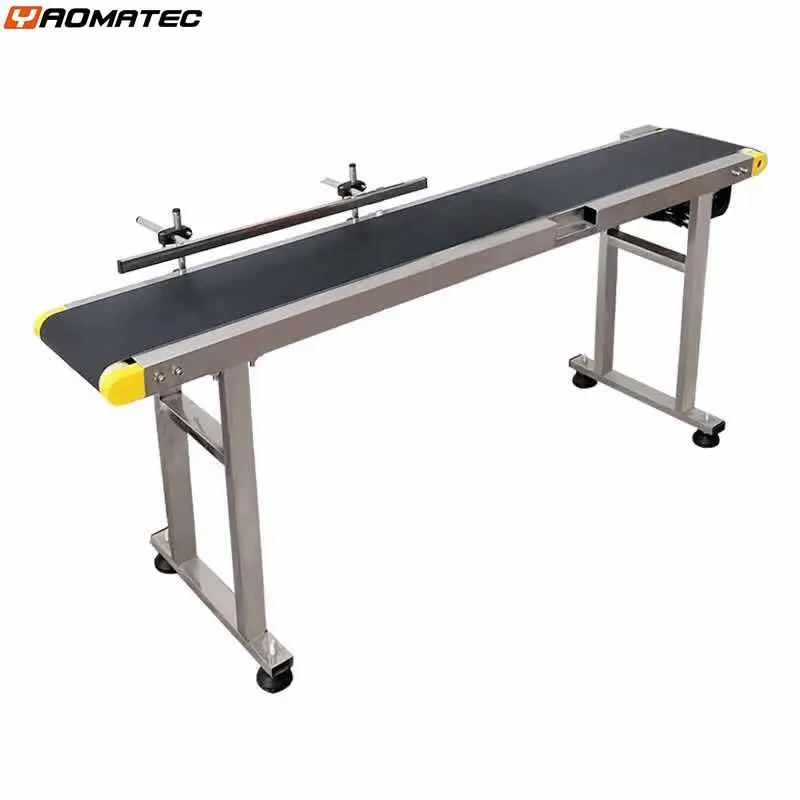 New Free shipping Date Code Inkjet Printer food Industry production line adjustable Speed Rubber PVC Portable Conveyor Belt