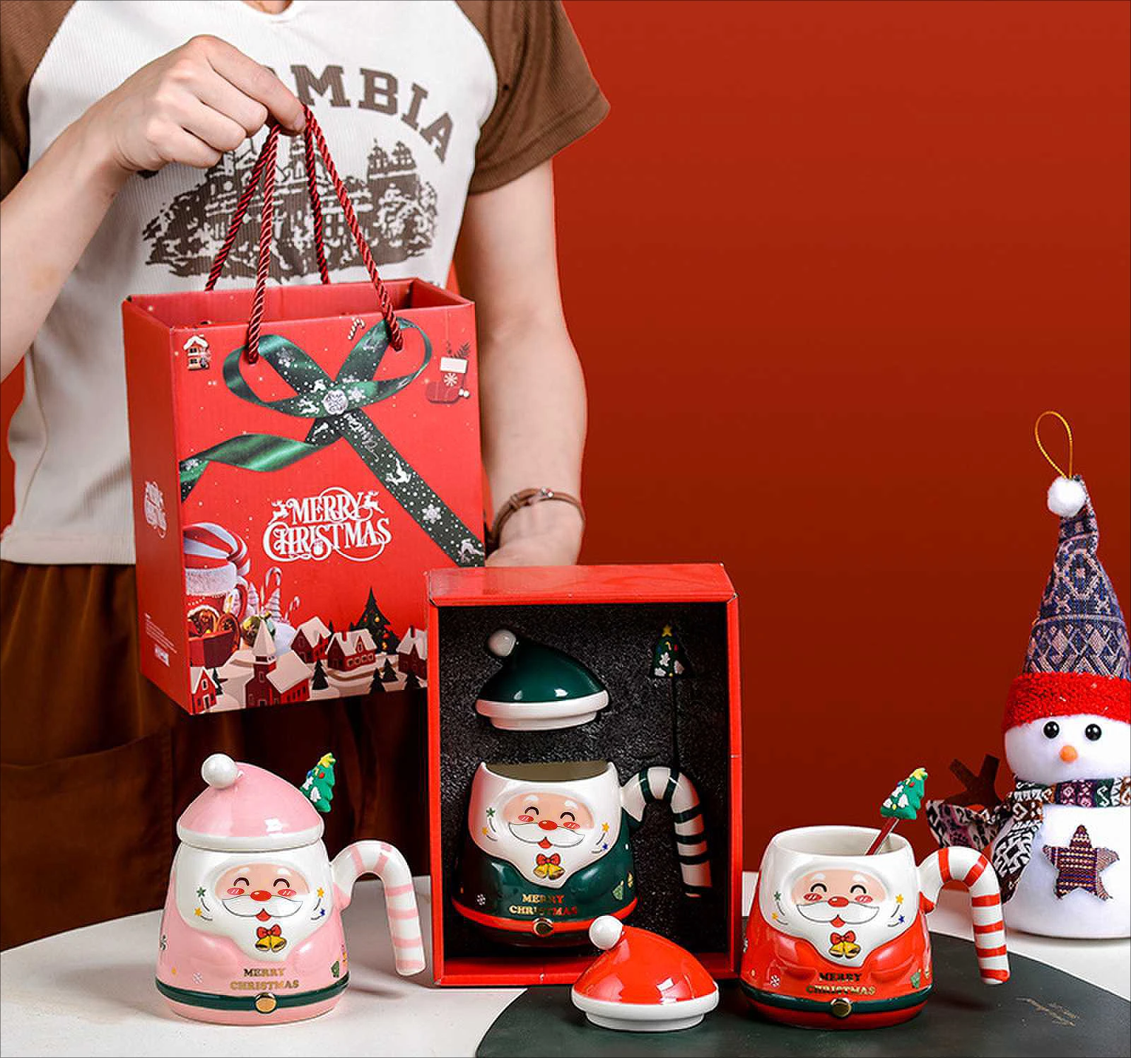 

Креативная мультяшная чашка Санта-Клауса, керамическая чашка, подарок на Рождество, ручная цветная чашка для воды, сувенирная кружка
