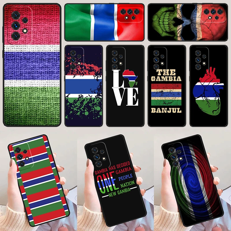 Gambia Flag For Samsung Galaxy A52 A72 A73 A20e A21S A50 A70 A11 A12 A42 A31 A40 A51 A71 A32 A80 A91 Phone Case