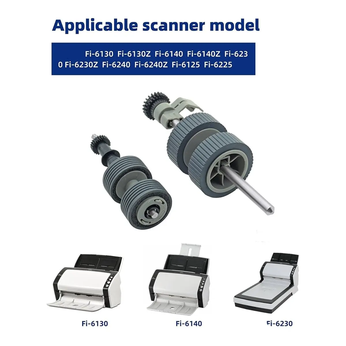 (▲★HUND)PA03540-0001 Brake Roller & PA03540-0002 Pick Roller Kit for Fi-6130 6130Z 6140 6140Z 6230 6240 Series Scanners