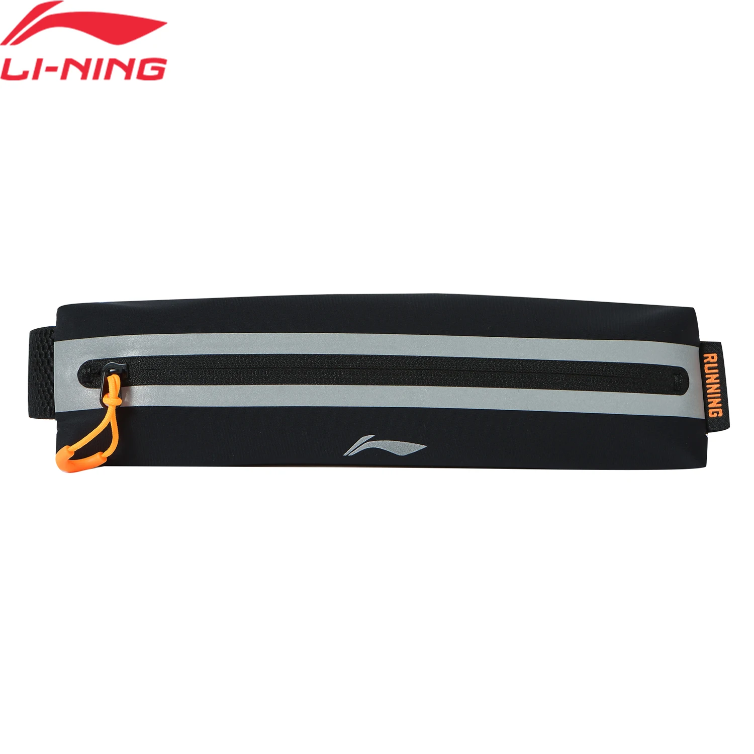 Li-Ning Unisex Running Waist Pack 100%Polyester 235*10*55mm LiNing Men Women Adjustable Reflective Running Waist Bag ABLV013