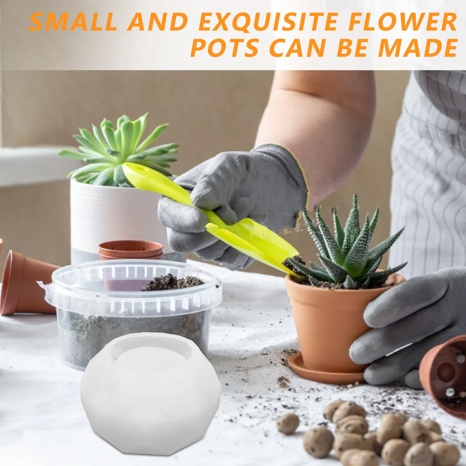 

Planting Pot Succulent Flower Mold Pots for Plants Silica Gel Flowerpot Casting
