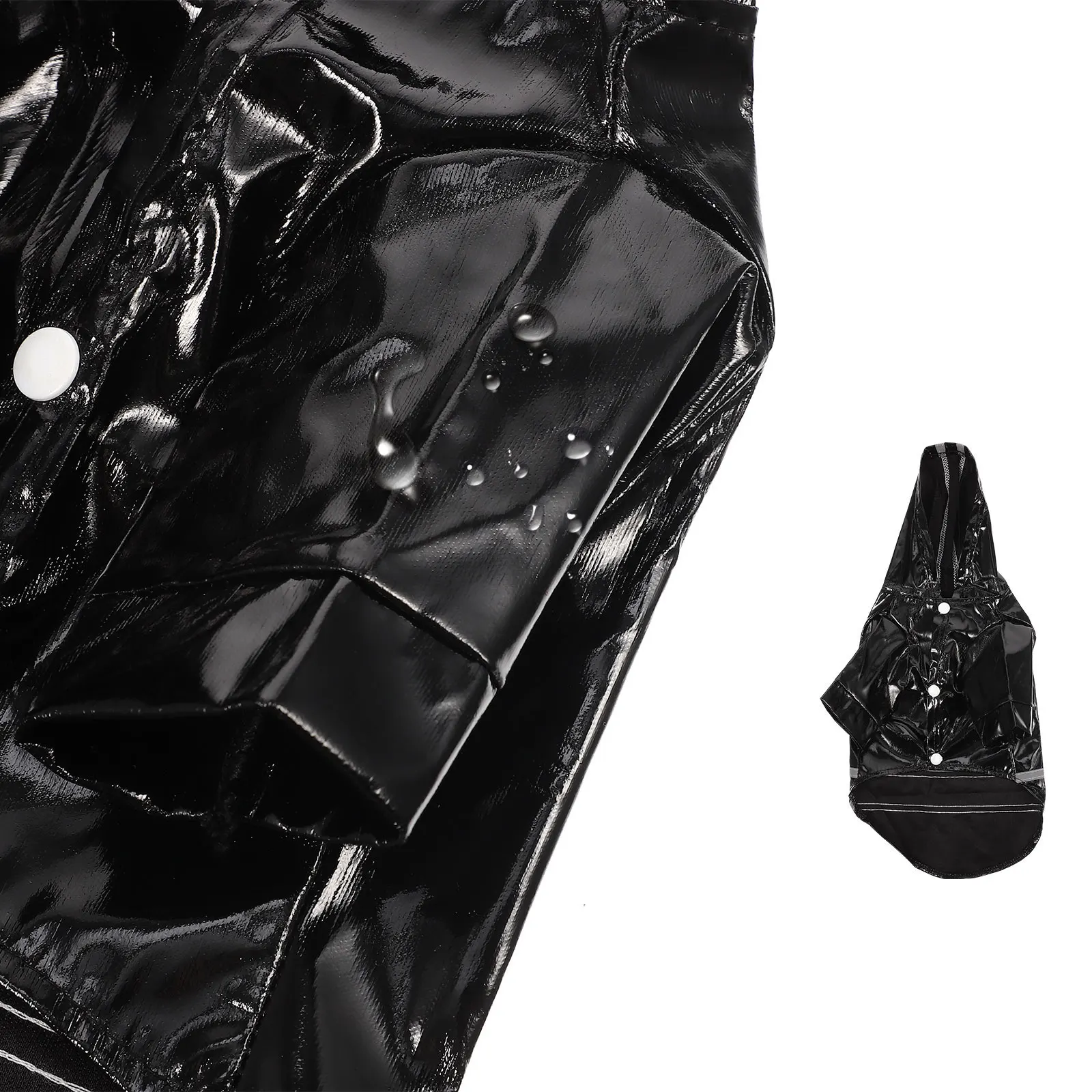 

s Pet Raincoat Dog Clothing Waterproof PU Coated Hooded Jacket for Small Large Dogs Lightweight Compact Fashionable for Puppies