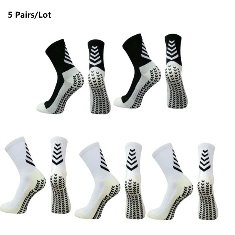 

5 Pairs New Men Women Soft Breathable Anti-slip Football Socks Running Soccer Basketball Cycling Sports Grip Socks