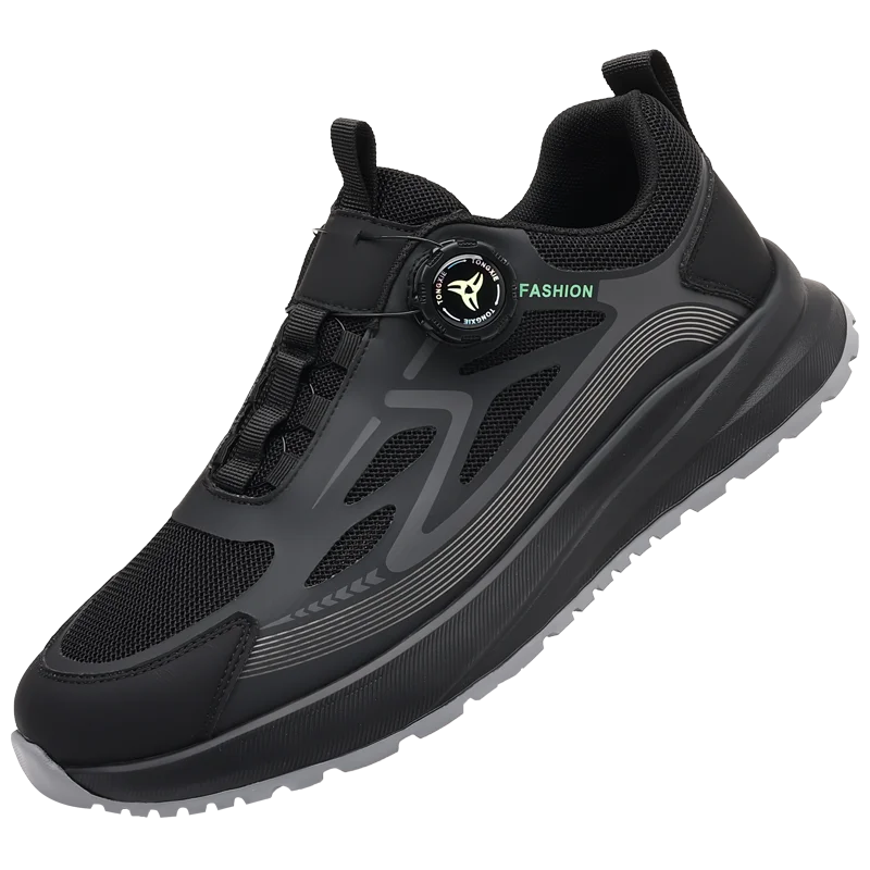 

Мужские осенние новые черные кожаные туфли — стильные кроссовки на дышащей толстой подошве, повседневные и спортивные, универсальные и легкие