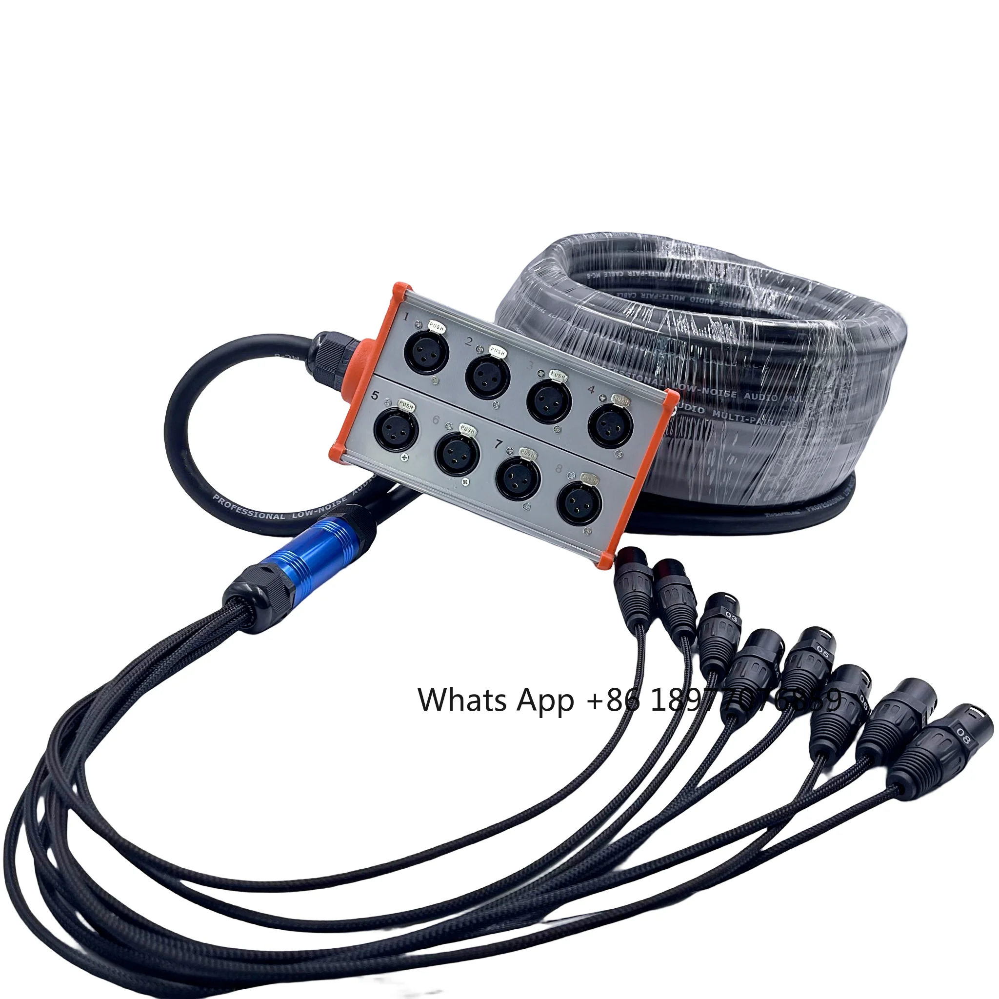 Professinal Audio 8 Channel 20 Meter XLR Microphone Snake Cable Audio Stage Box