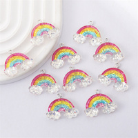 10pcs Cartoon Rainbow Cloud Charms Acrylic Pendant DIY Colourful Ornaments Accessories Necklace Bracelet Earrings Accessories