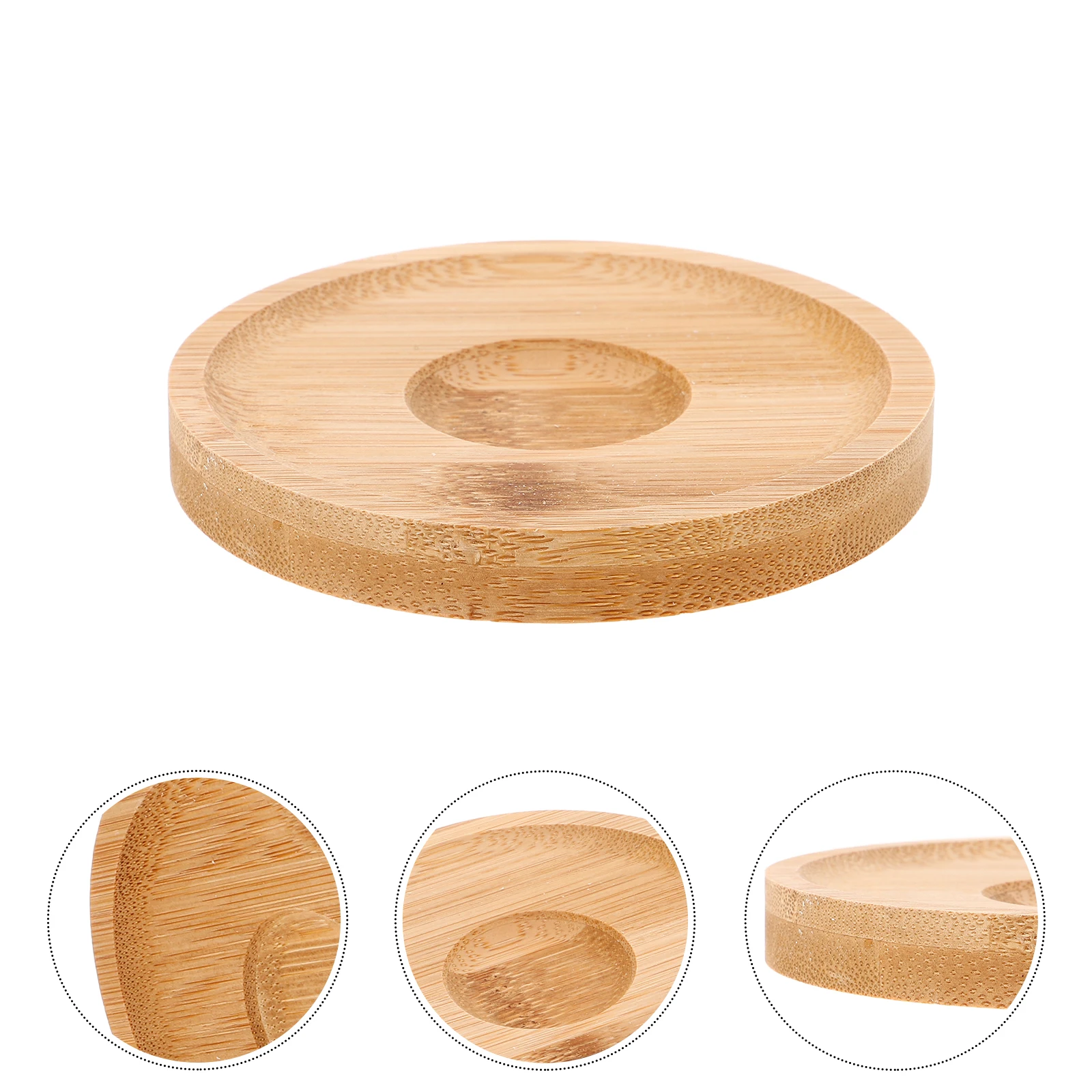 

2 Pcs Rotating Glass Bamboo Bottom Support for Wine Bases Rotation Coaster Cup Mat Spinning Decoration Replacement