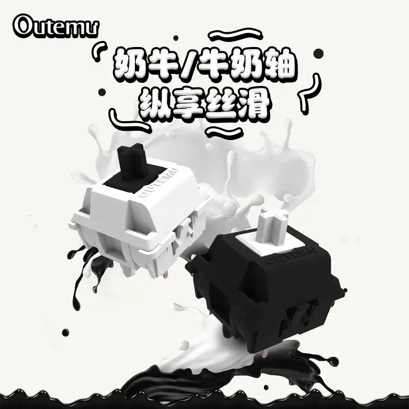 

Линейный переключатель OUTEMU Milk Cow, горячая замена, 5PIN PA66 POM, 45GF, HIFI, игровая офисная механическая клавиатура, смазка с фабрики для AULA F75