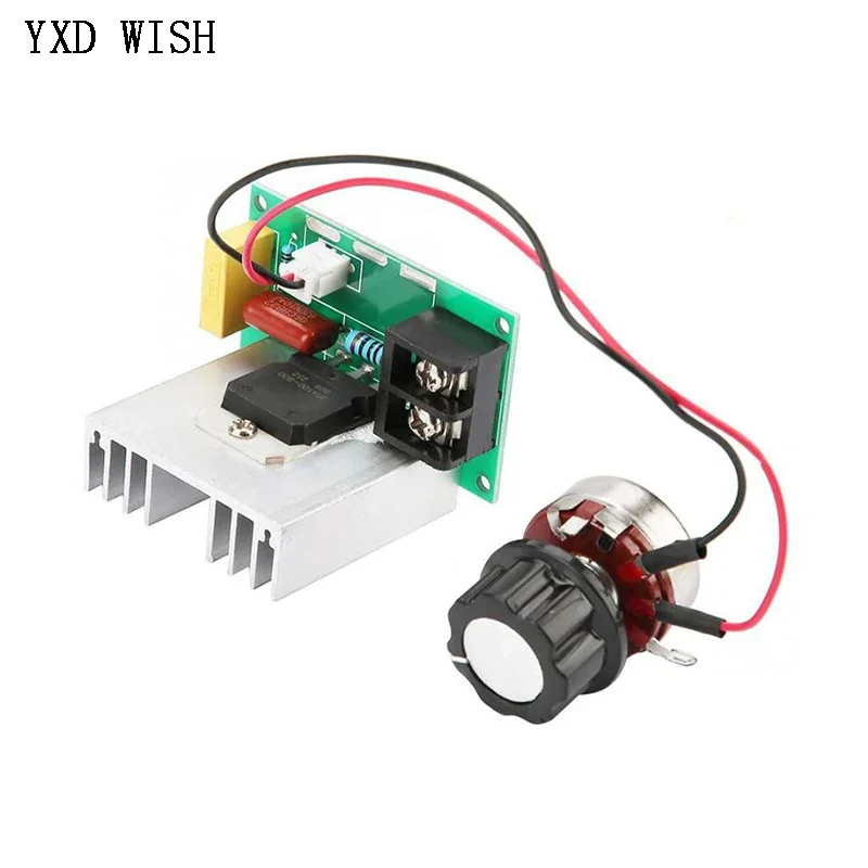 AC220V SCR 8000W Electronic Voltage Regulator Motor Speed Controller Dimming Speed Temperature Control With Potentiometer