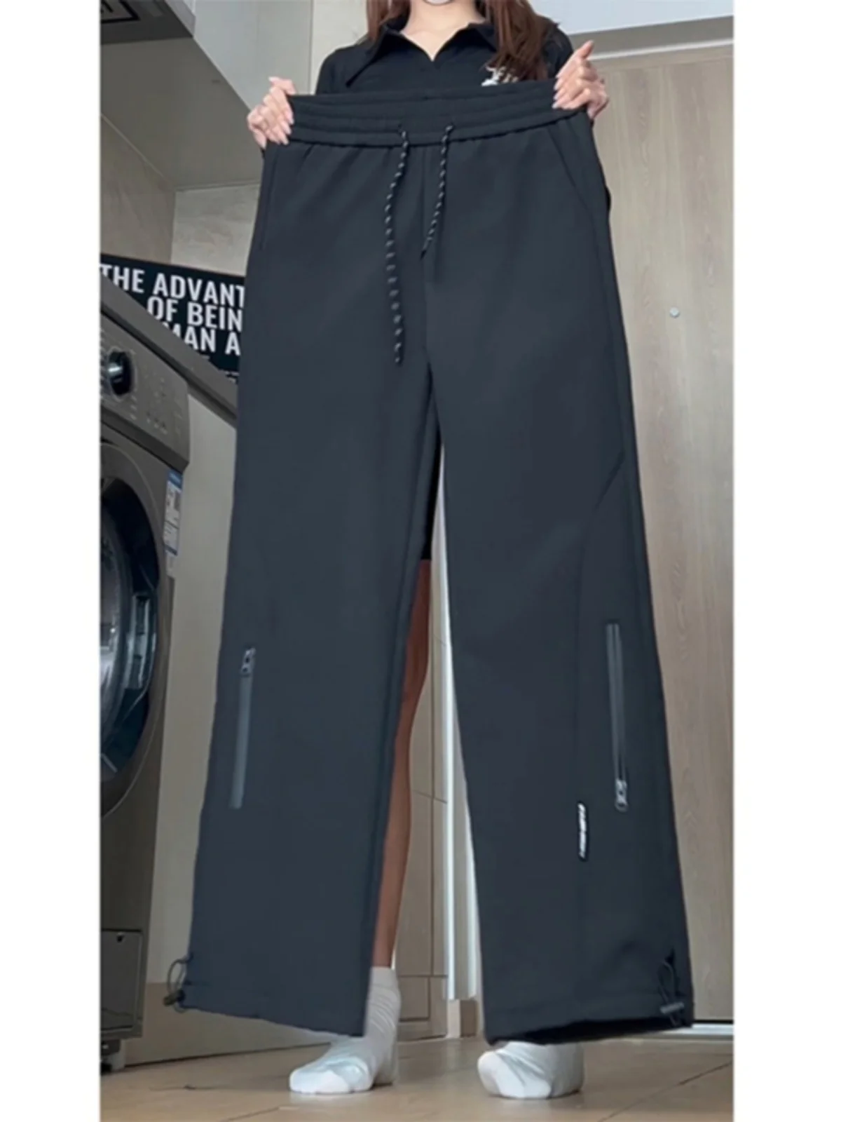 

American Sle Thiened Fce Lined Workwear Pants Men's Winter Casual Loose Straight Leg Mountain Climbing Trousers