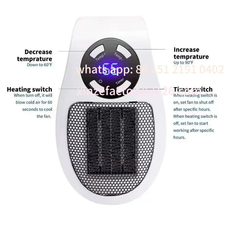 Customizable Portable Electric Heater Mini Radiator Plug in Wall Home Appliance with Remote Control Fast Heating Hand Warmer for
