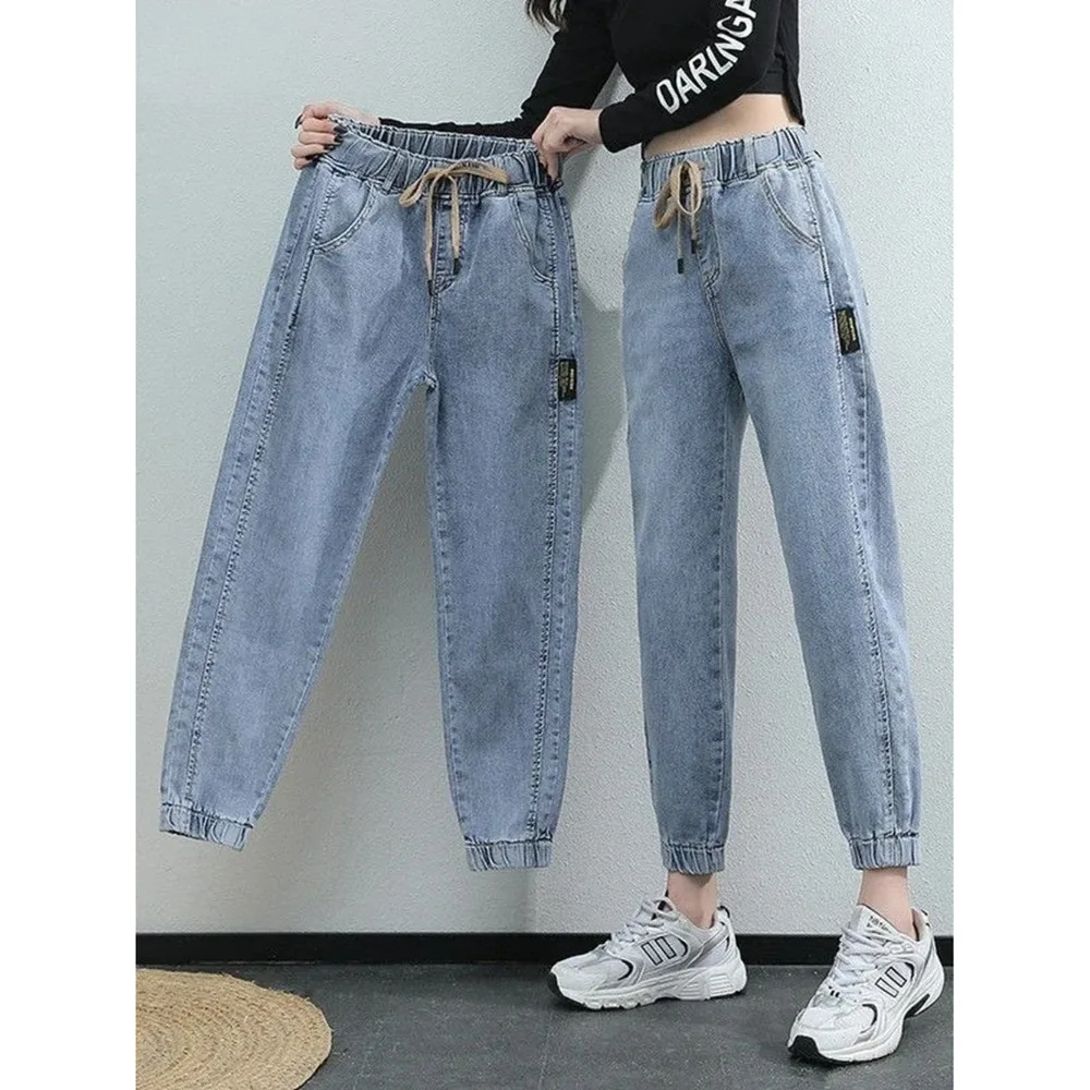 High Stretch Skinny Jeans Sexy Clothes Women Denim Pants High Waist Elastic Band Slim Display height Korean version Bound feet