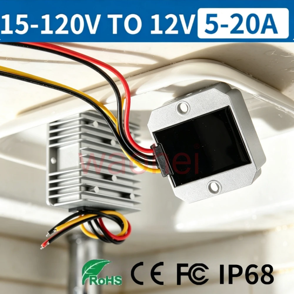 120V 100V 96V 84V 72V 60V 48V 24V to 12V 15A 20A 5A 10A DC Buck Converter Power Regulator Step Down Voltage Car CCTV CE ROHS