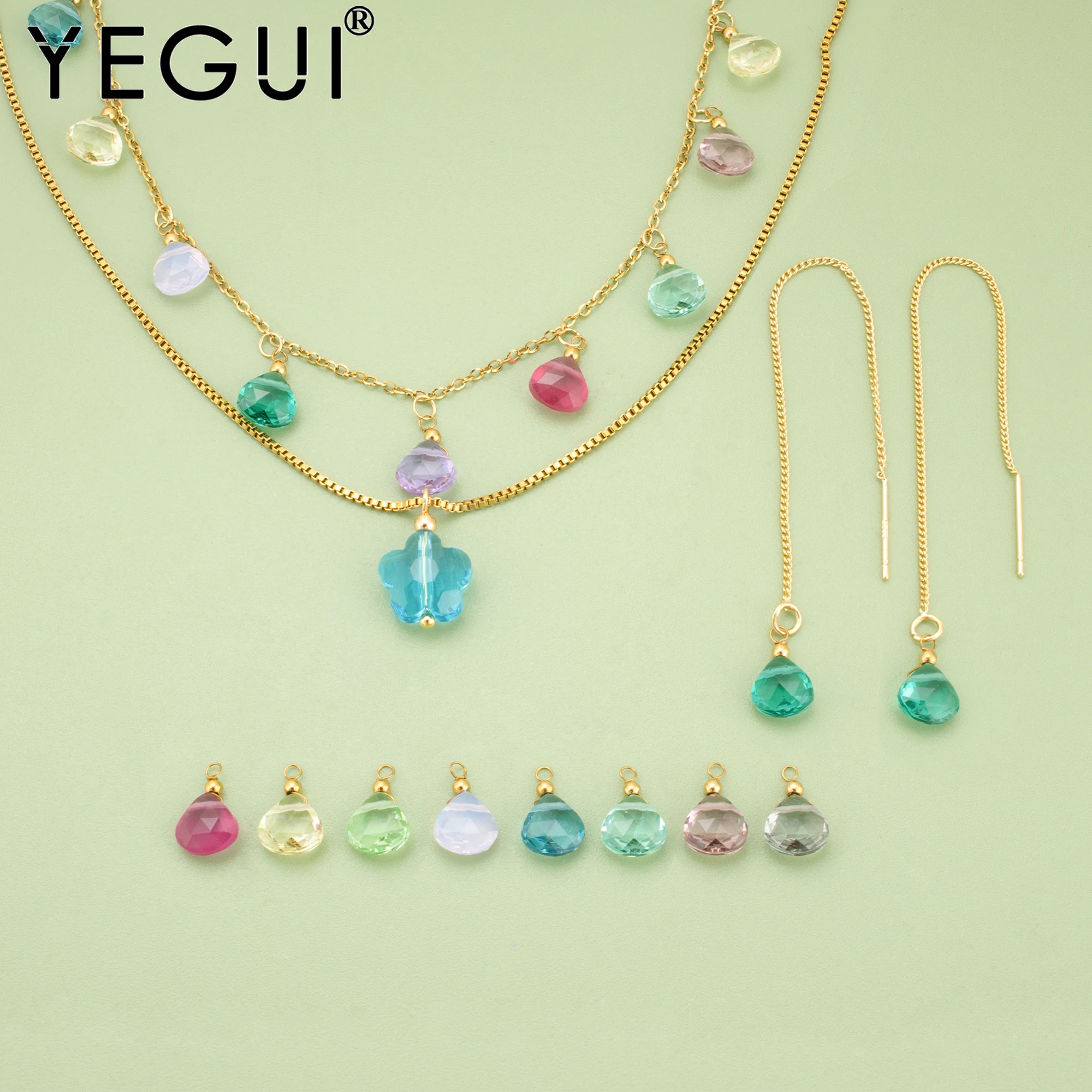

YEGUI,6pcs/lot,MH87,jewelry accessories,stainless steel,natural quartz stone,charms,hand made,diy pendants,jewelry making