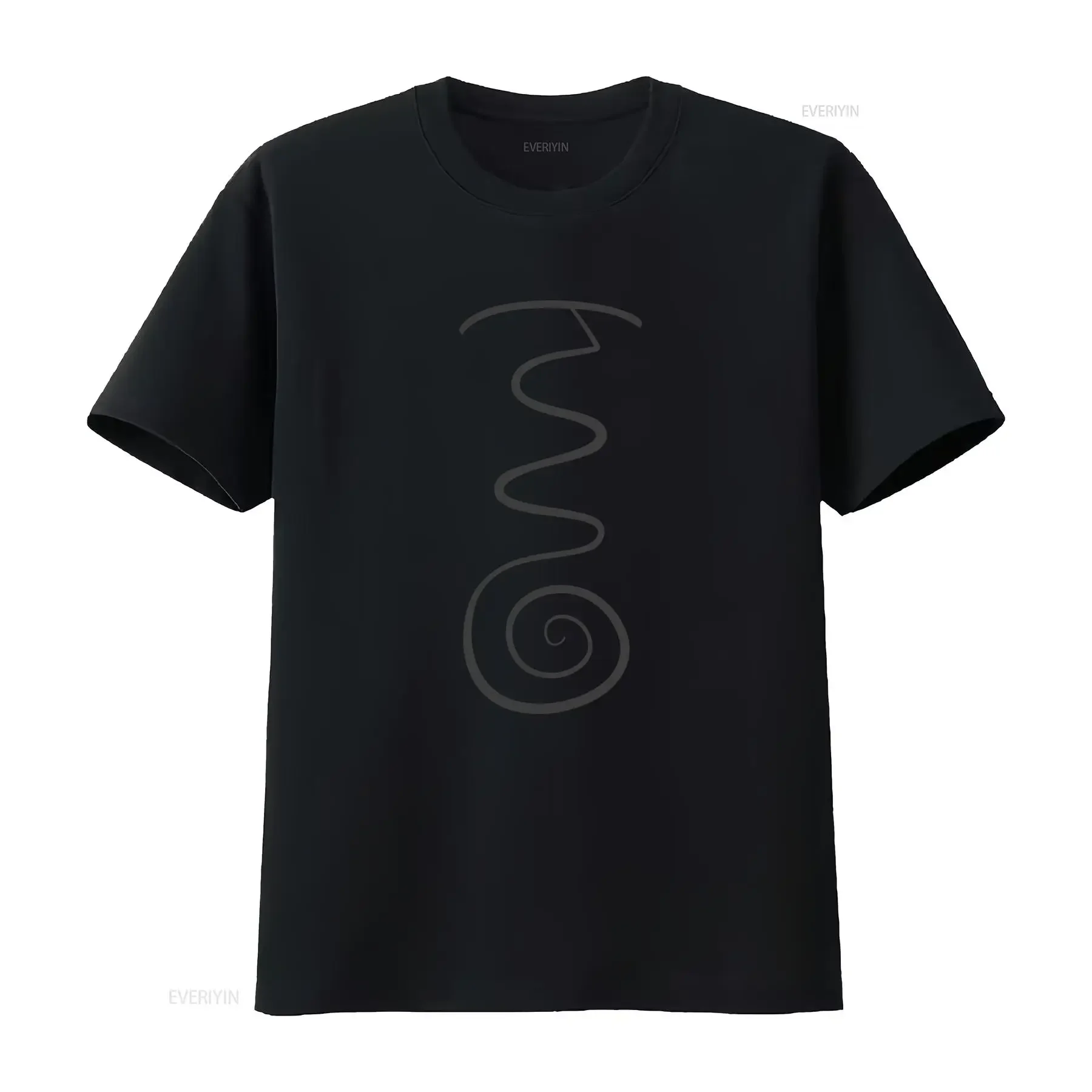 Kundalini Symbol T Shirt yoga spiritual awakened energy serpent power meditate vintage Washed Casual Versatile Breathable
