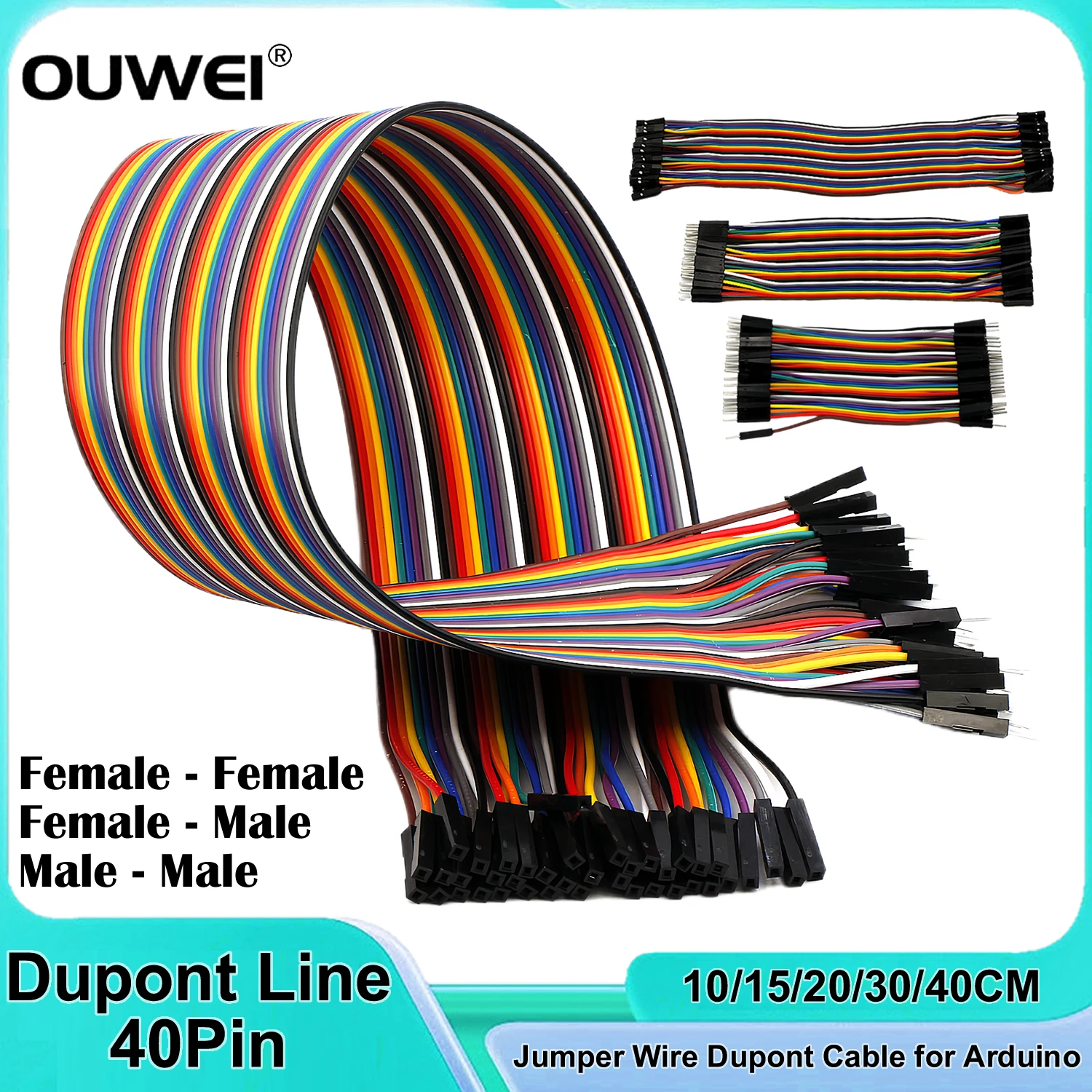 Dupont Line 40Pin 10CM 15CM 20CM 30CM 40CM Female To Female / Male To Male / Male To Female Jumper Wire Dupont Cable for Arduino