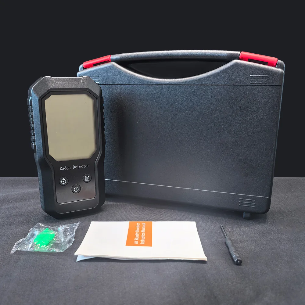 Battery Power Radon Detector with Short-Term and Long-Term Measurement Support Manual Calibration for Basement House Monitor