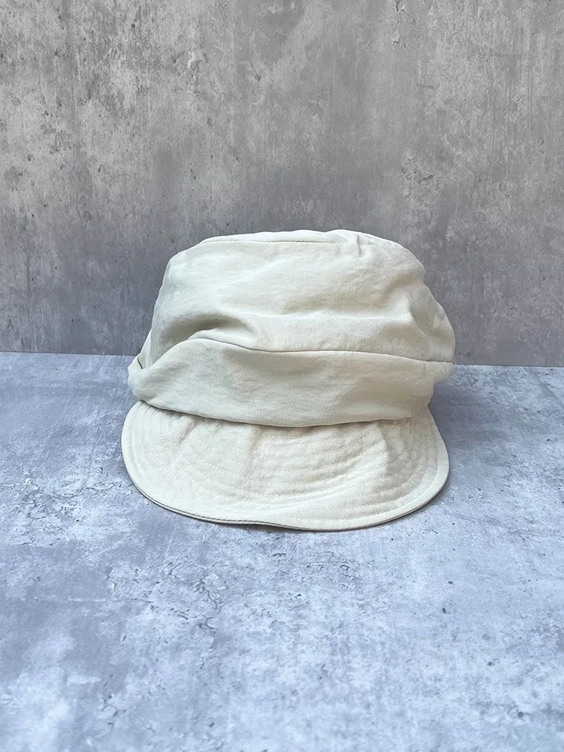 여성용 봄 여름 주름 신문 모자 팔각형 모자