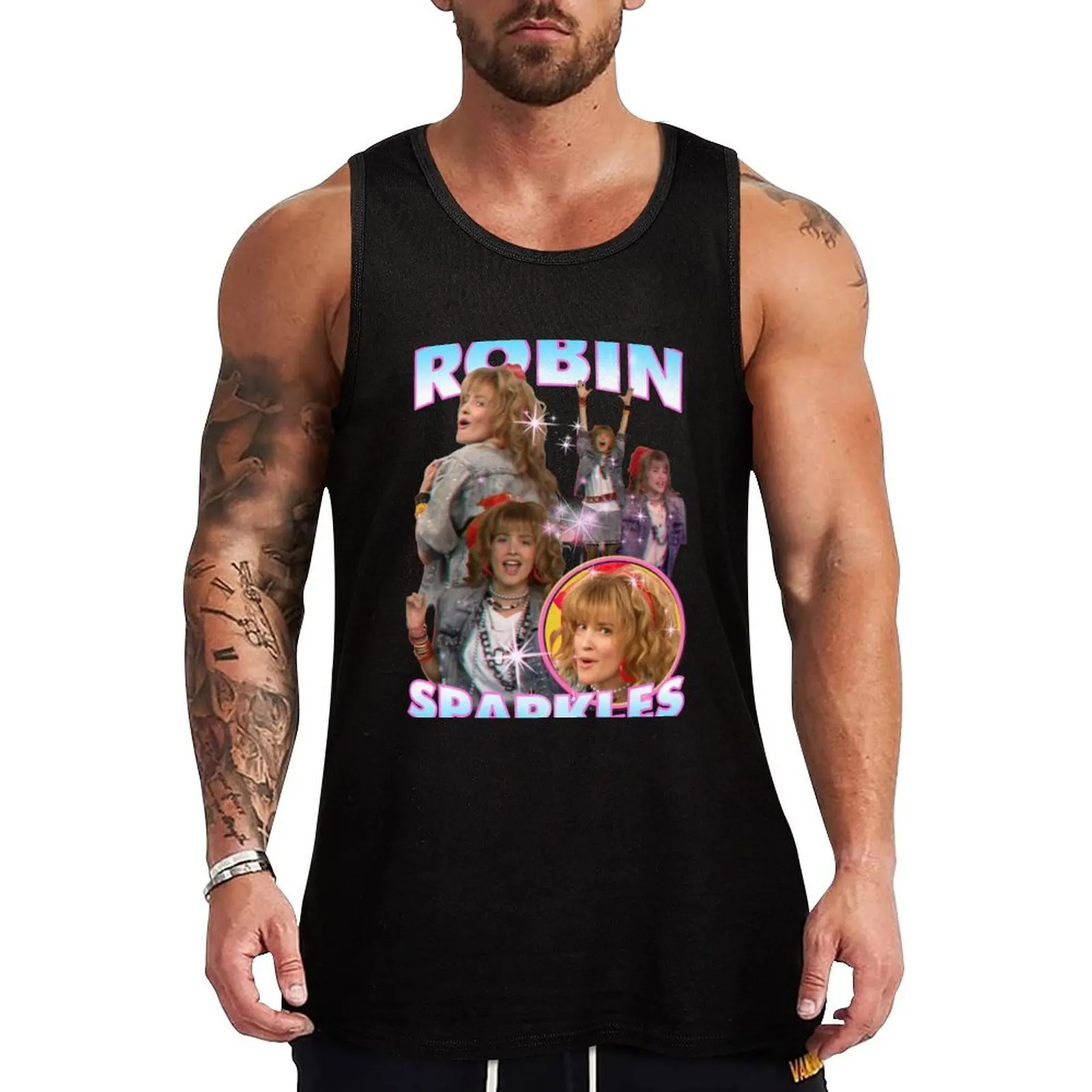 Robin Sparkles Bootleg Tank Top sleeveless shirt man gym gym shirt men sleeveless jackets