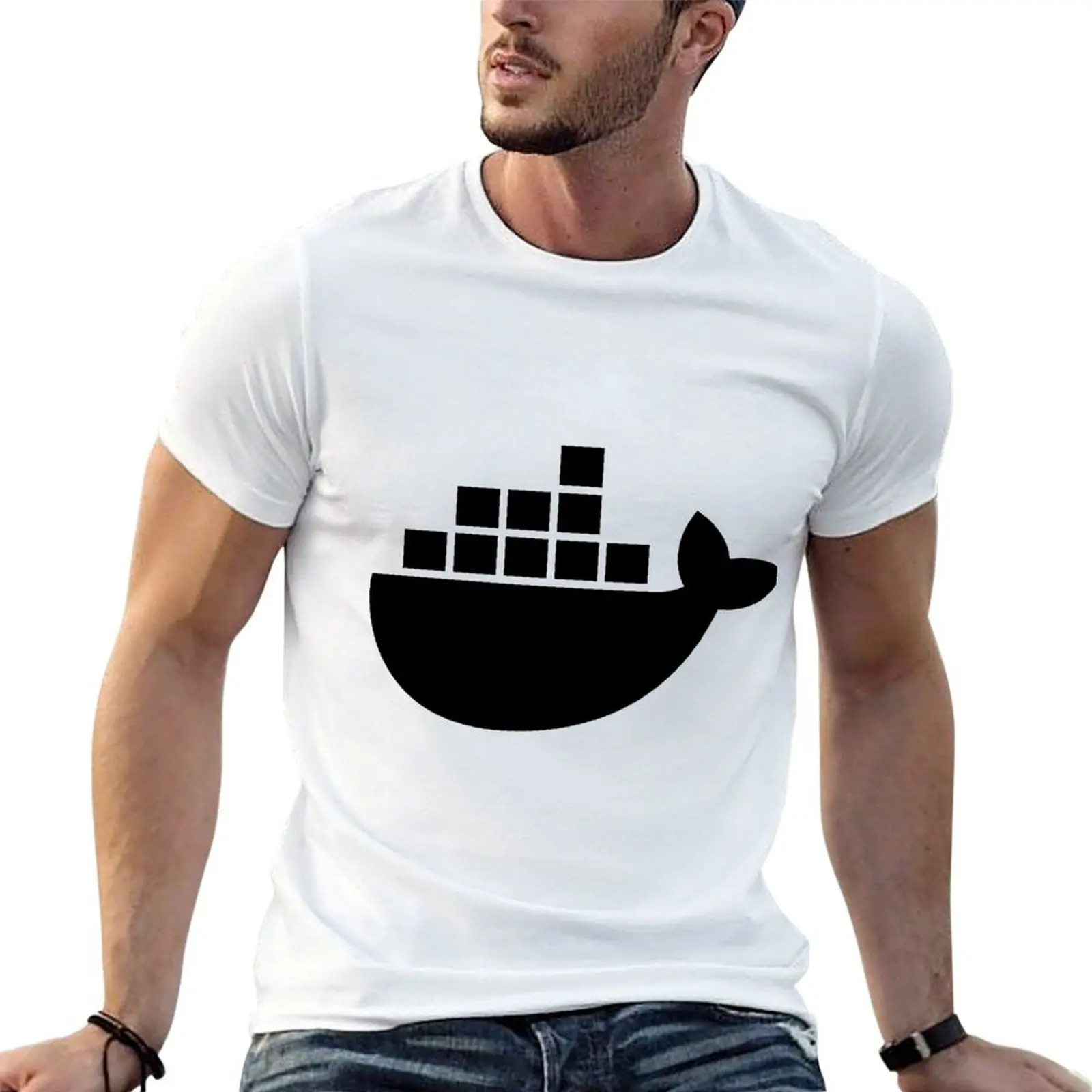 تي شيرت دوكر موبي أساسي تي شيرت رجالي برسوم جرافيك تي شيرت