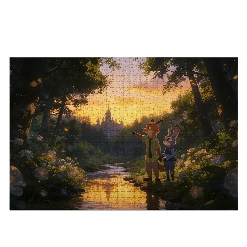 

1000 шт. Дисней Зоотопия Джуди Хоппс и Ник Дикий плакат-головоломка | Идеально подходит для домашних развлечений, домашнего декора, подарков на день рождения и