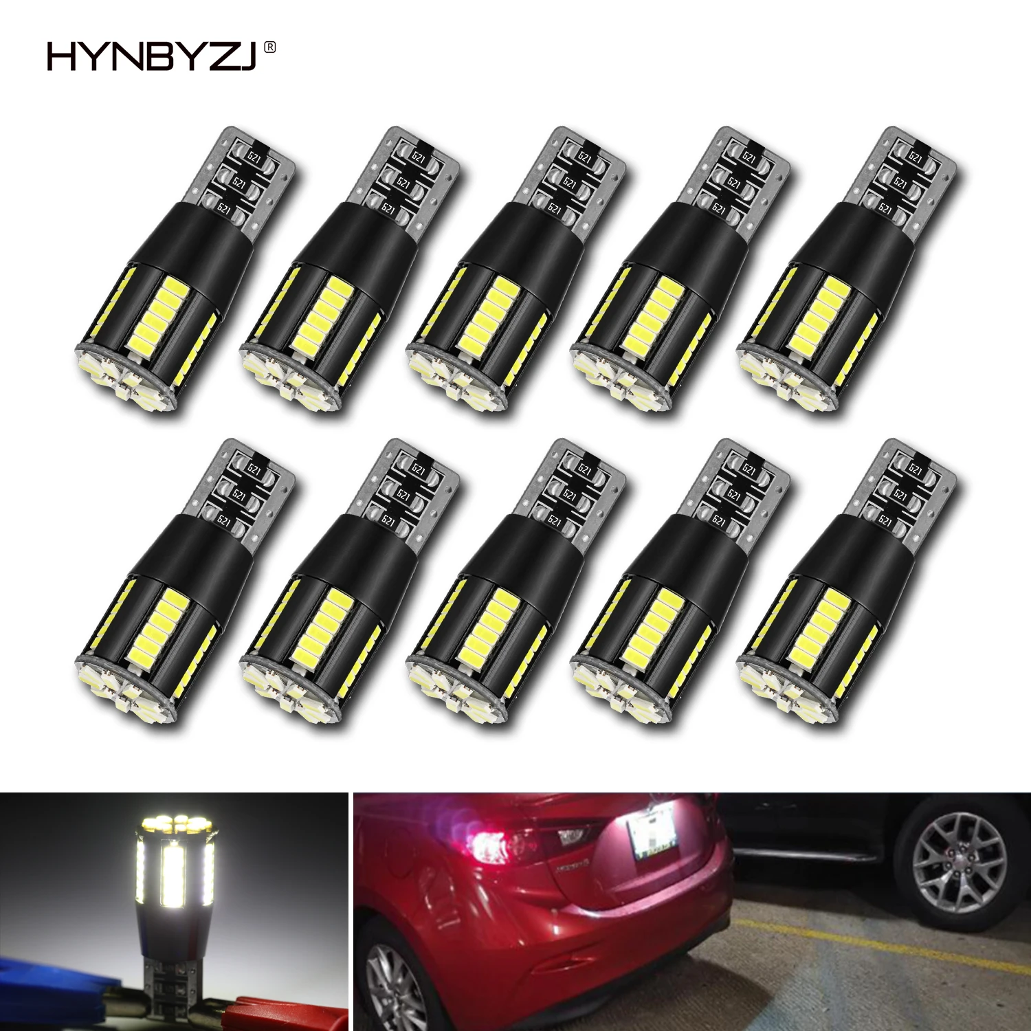 2/10x W5W T10 Led Bulbs Canbus 3014 SMD 6000K 168 194 Led 5W Car Interior Dome Reading License Plate Light Signal Lamp