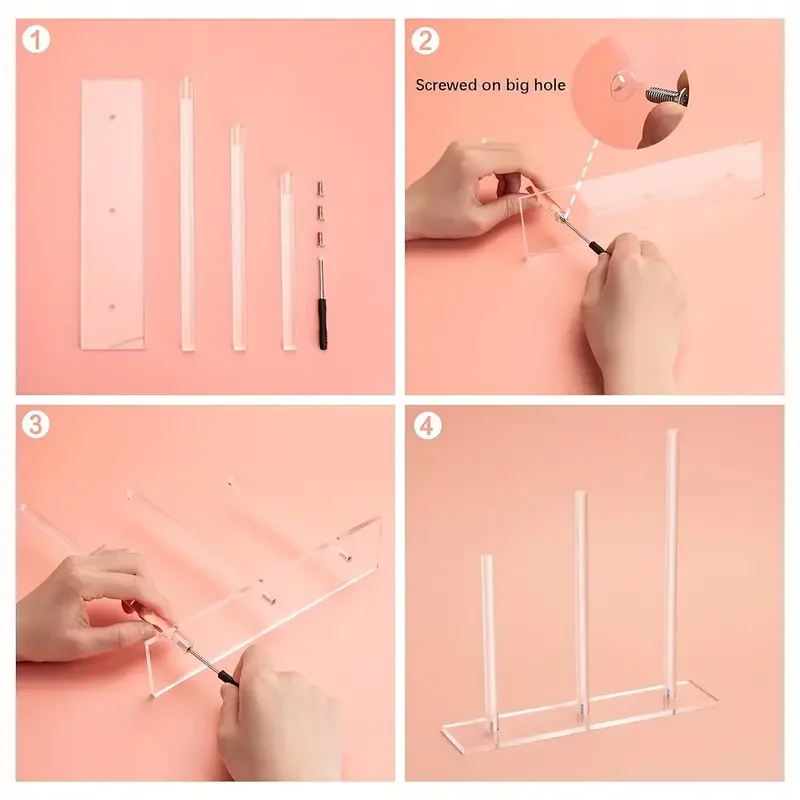 حامل عقال أكريليك حامل شفاف Scrunchie تخزين حامل عقال حامل منظم أساور حامل حلقات الشعر