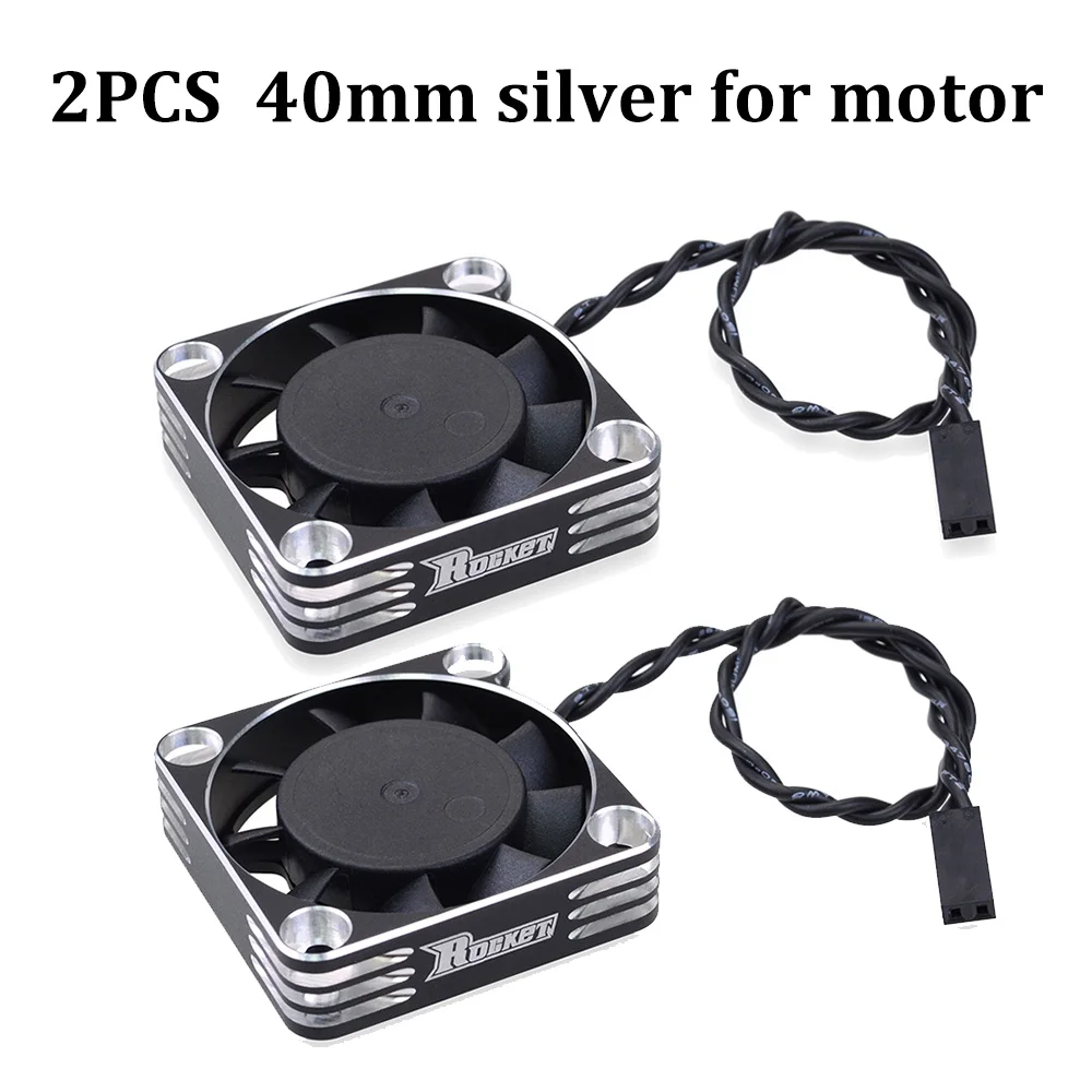 2 Stück SURPASS Rocket Kühlventilator 25mm 30mm 35mm 40mm 50mm Metall-Motorlüfter Wärmeableitungsventilatoren Abdeckung für 1/8 1/10 RC Auto Motor
