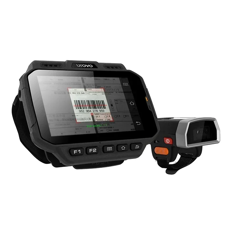 2025Urovo U2 pdas 10 barcode scanner touch screen Data Collector Terminal Scanner rugged Wearable pda android with ring scanner